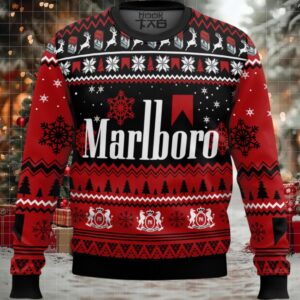 Merry Xmas Marlboro Cigarette Ugly Christmas Sweater