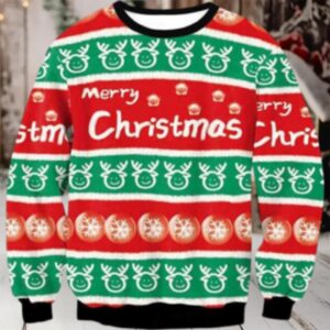 Merry Xmas Pattern Ornament Awesome Christmas Ugly Christmas Sweater