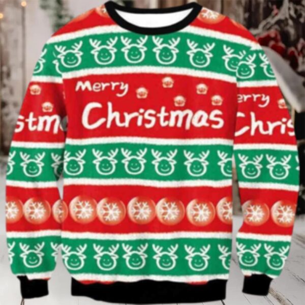 Merry Xmas Pattern Ornament Awesome Christmas Ugly Christmas Sweater