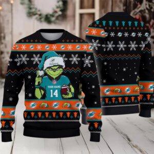 Miami Dolphins Custom Christmas Ugly Sweater