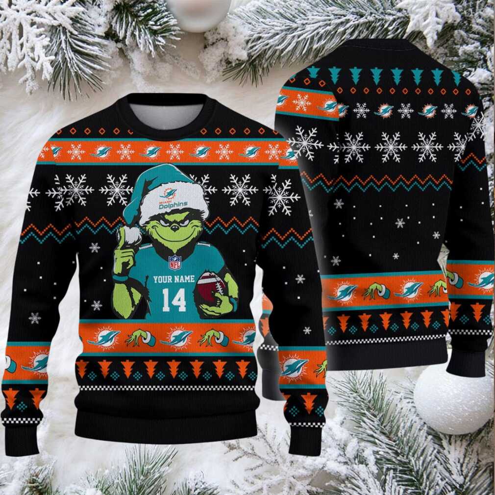 Miami Dolphins Custom Christmas Ugly Sweater Miami Dolphins Custom Christmas Ugly Sweater