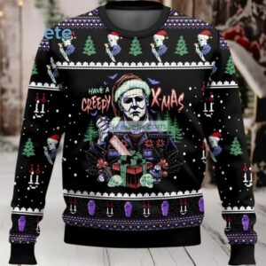 Michael Myers Have A Creepy Xmas Ugly Sweater Black Party