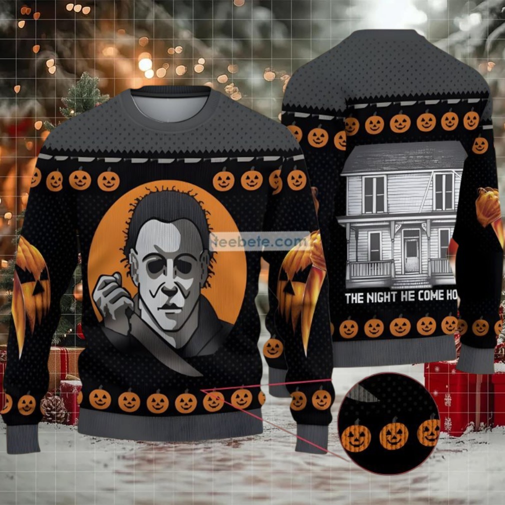 Michael Myers The Night He Came Home Ugly Sweater Party Black Grey Michael Myers The Night He Came Home Ugly Sweater Party Black Grey