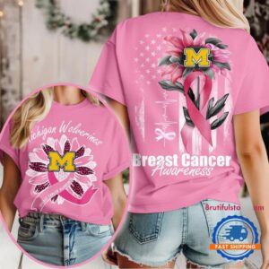 Michigan Wolverines 2025 NCAA Breast Cancer Sunflowers Unisex 3D Shirt