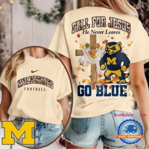 Michigan Wolverines 2025 NCAA Season Fall For Jesus Unisex 3D Shirt