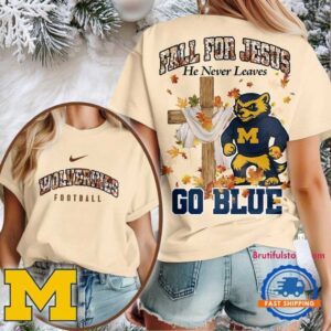 Michigan Wolverines 2025 NCAA Season Fall For Jesus Unisex 3D Shirt