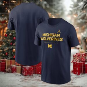 Michigan Wolverines Jordan Brand 2025 Courtside Basketball Performance shirt