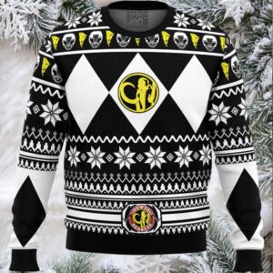 Mighty Morphin Black Ranger Power Rangers Ugly Christmas Sweater