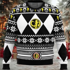 Mighty Morphin Black Ranger Power Rangers Ugly Christmas Sweater