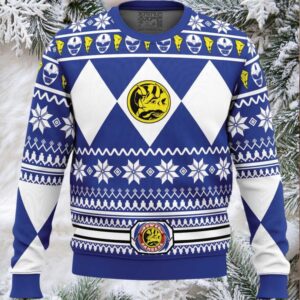 Mighty Morphin Blue Ranger Power Rangers Ugly Christmas Sweater