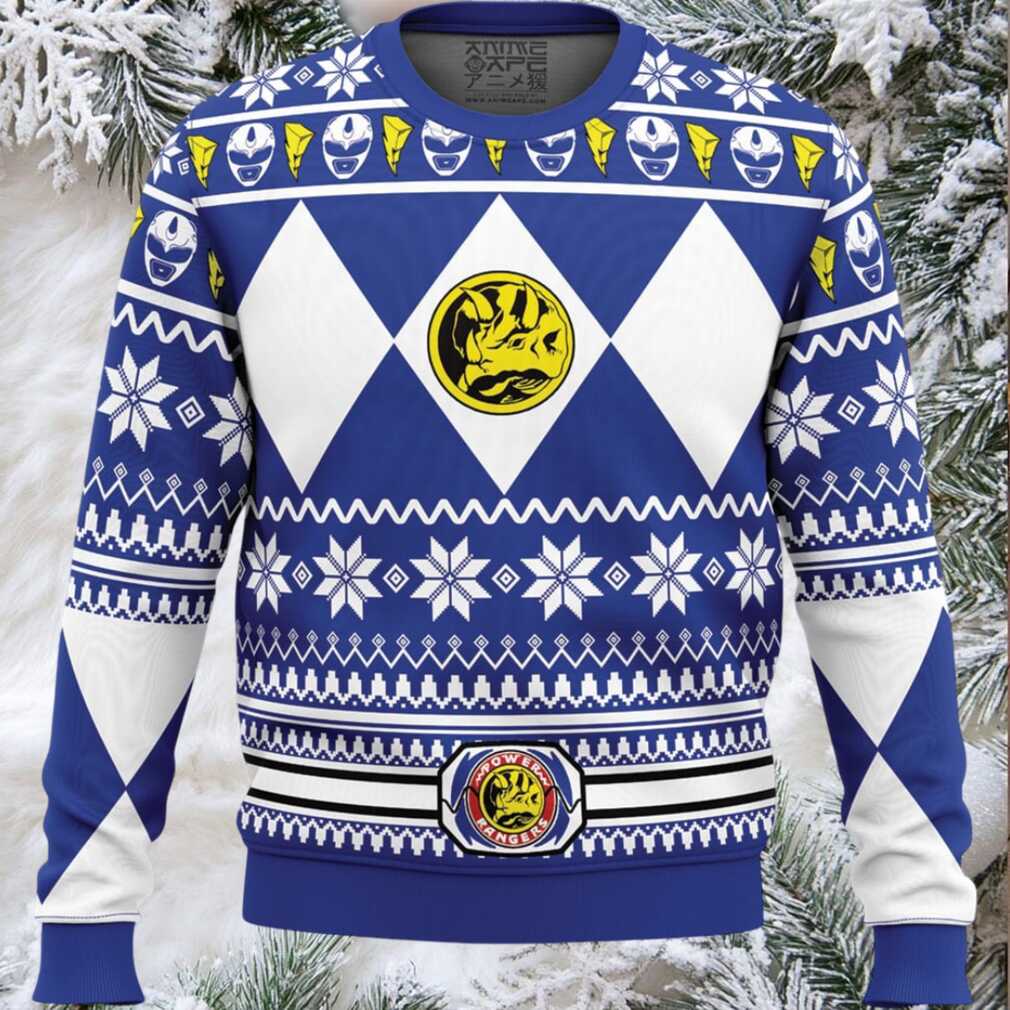 Mighty Morphin Blue Ranger Power Rangers Ugly Christmas Sweater
