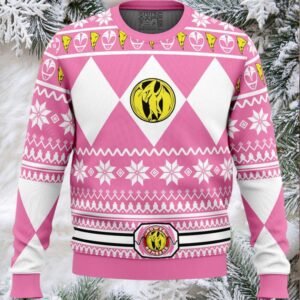 Mighty Morphin Pink Ranger Power Rangers Ugly Christmas Sweater
