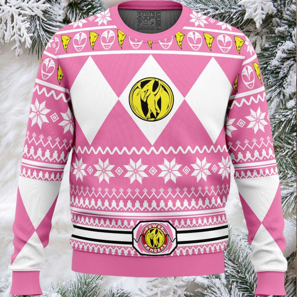 Mighty Morphin Pink Ranger Power Rangers Ugly Christmas Sweater