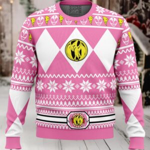 Mighty Morphin Pink Ranger Power Rangers Ugly Christmas Sweater