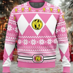 Mighty Morphin Pink Ranger Power Rangers Ugly Christmas Sweater