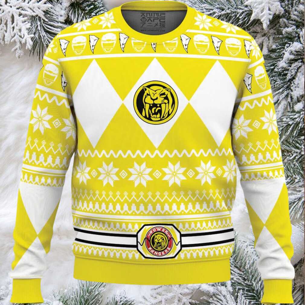 Mighty Morphin Yellow Ranger Power Rangers Ugly Christmas Sweater