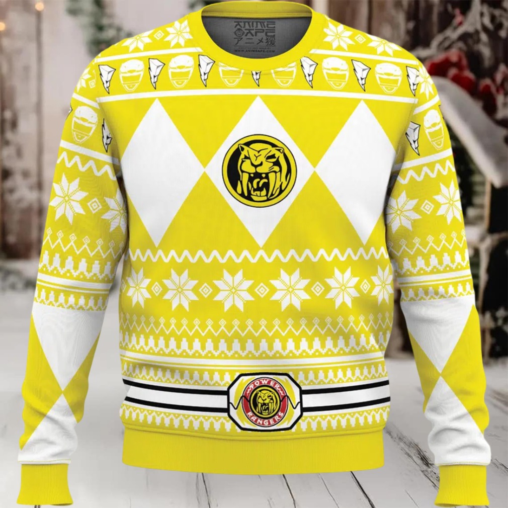 Mighty Morphin Yellow Ranger Power Rangers Ugly Christmas Sweater