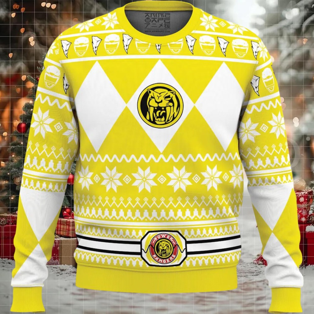 Mighty Morphin Yellow Ranger Power Rangers Ugly Christmas Sweater Mighty Morphin Yellow Ranger Power Rangers Ugly Christmas Sweater