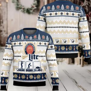 Miller Lite Drunk Ugly Christmas Sweater
