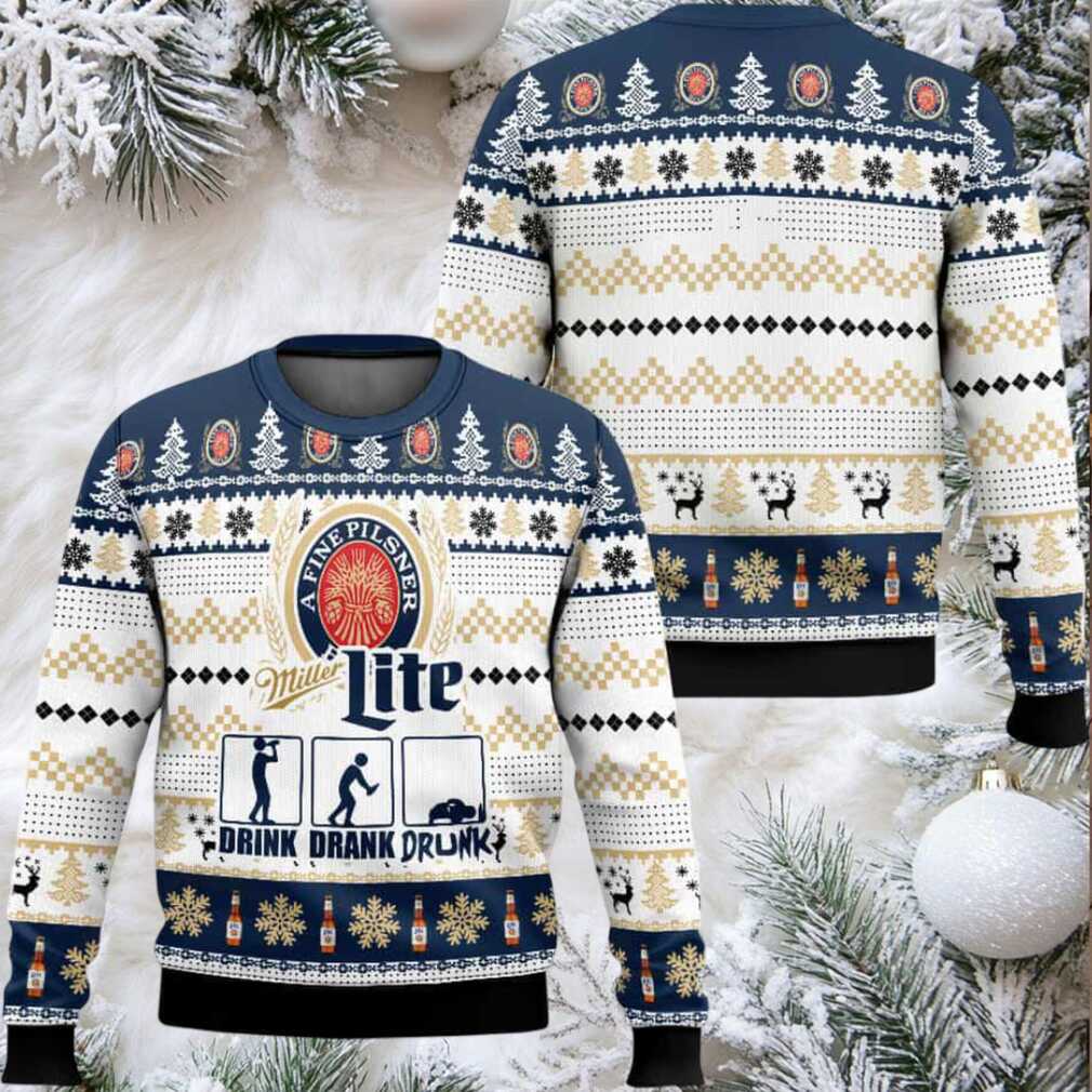 Miller Lite Drunk Ugly Christmas Sweater