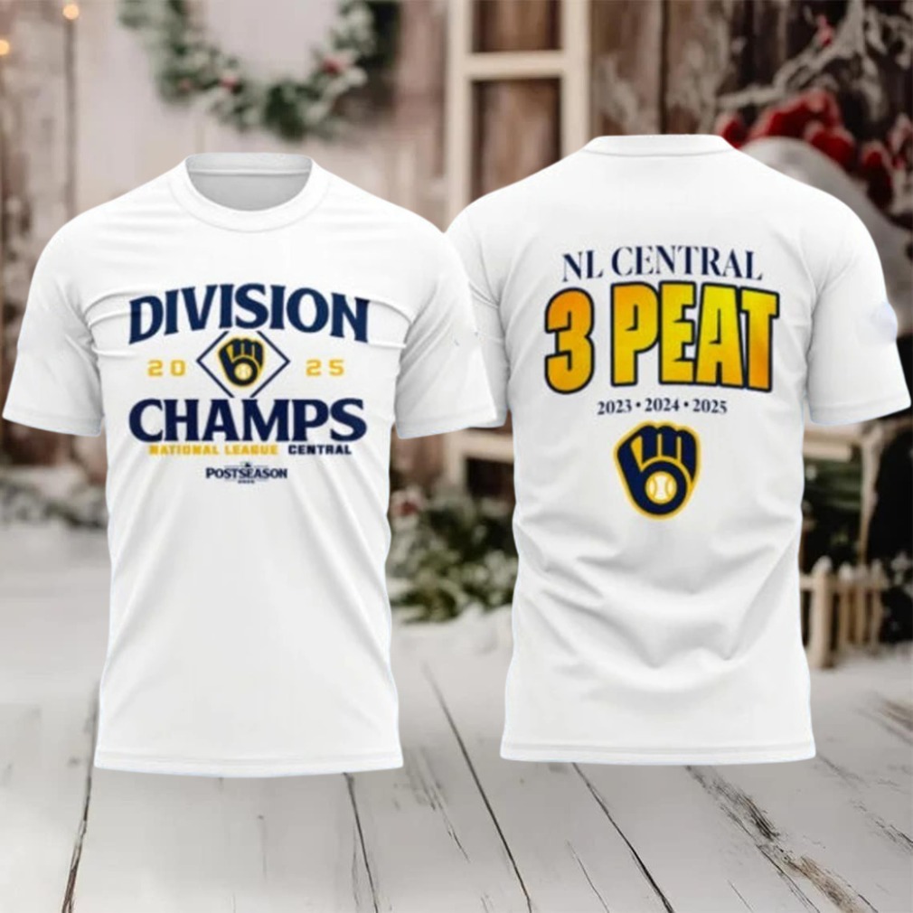 Milwaukee Brewers 2025 NL Central Division Champions Logo Two Sided Hoodie Shirt Milwaukee Brewers 2025 NL Central Division Champions Logo Two Sided Hoodie Shirt