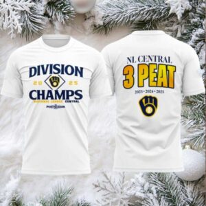 Milwaukee Brewers 2025 NL Central Division Champions Logo Two Sided Hoodie Shirt
