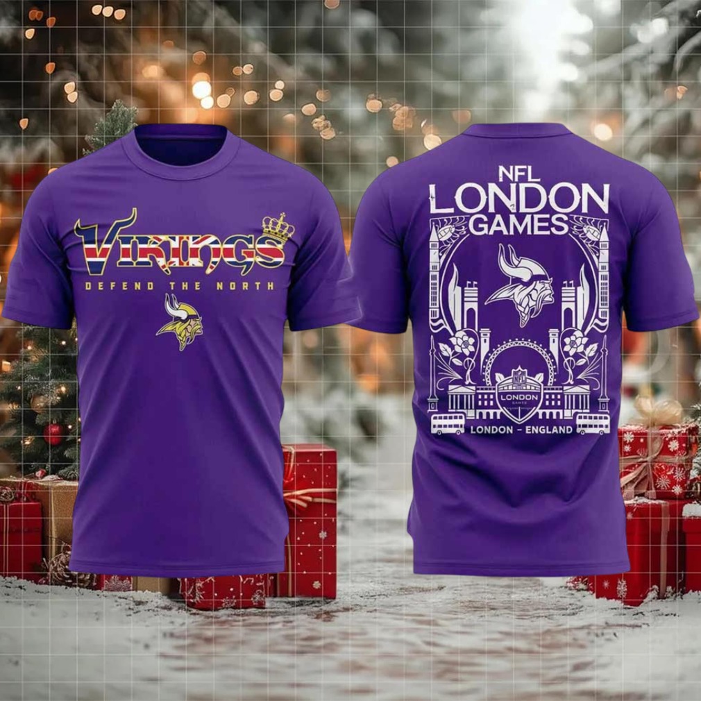 Minnesota Vikings NFL London game Defend the North 2 sided t shirt