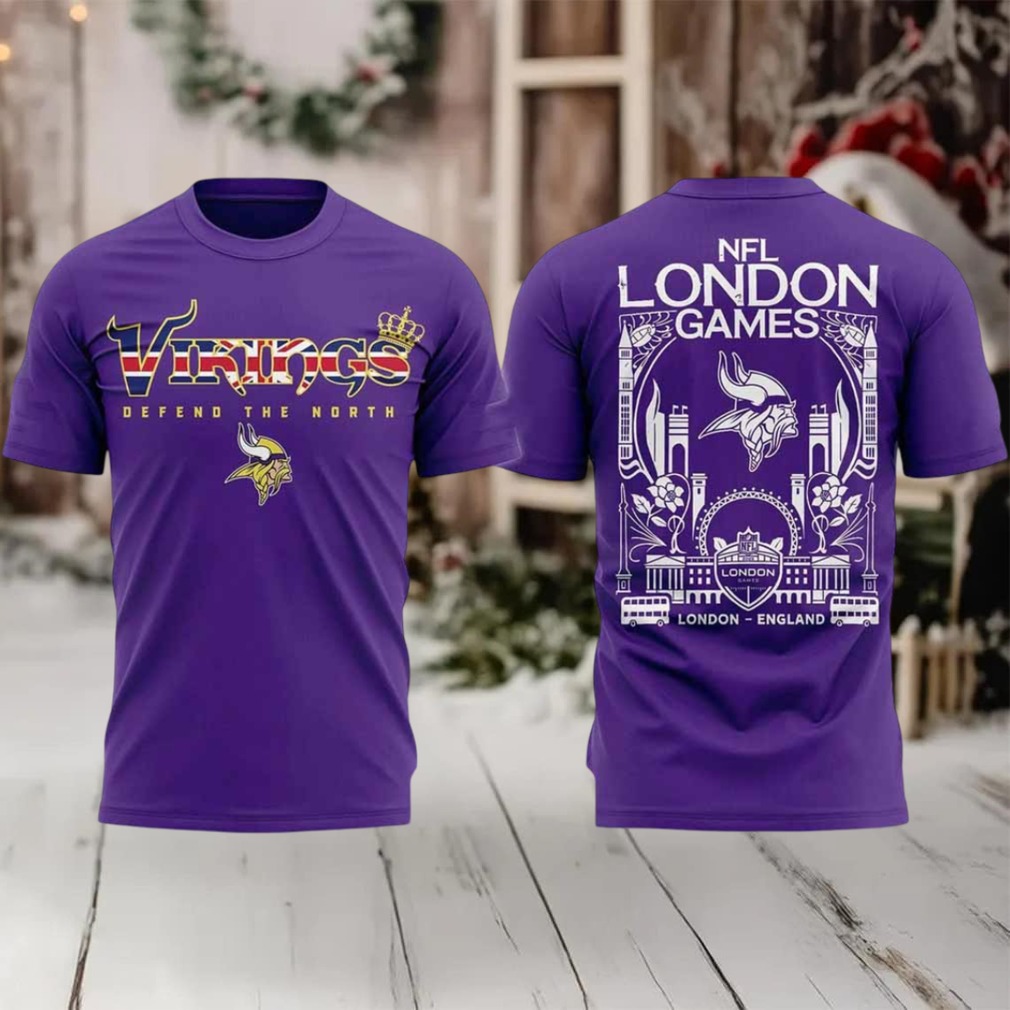 Minnesota Vikings NFL London game Defend the North 2 sided t shirt