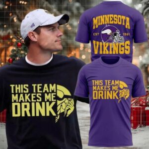 Minnesota Vikings This Team Makes Me Drink Since 1961 Proud shirt