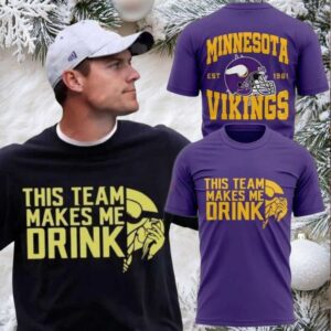 Minnesota Vikings This Team Makes Me Drink Since 1961 Proud shirt