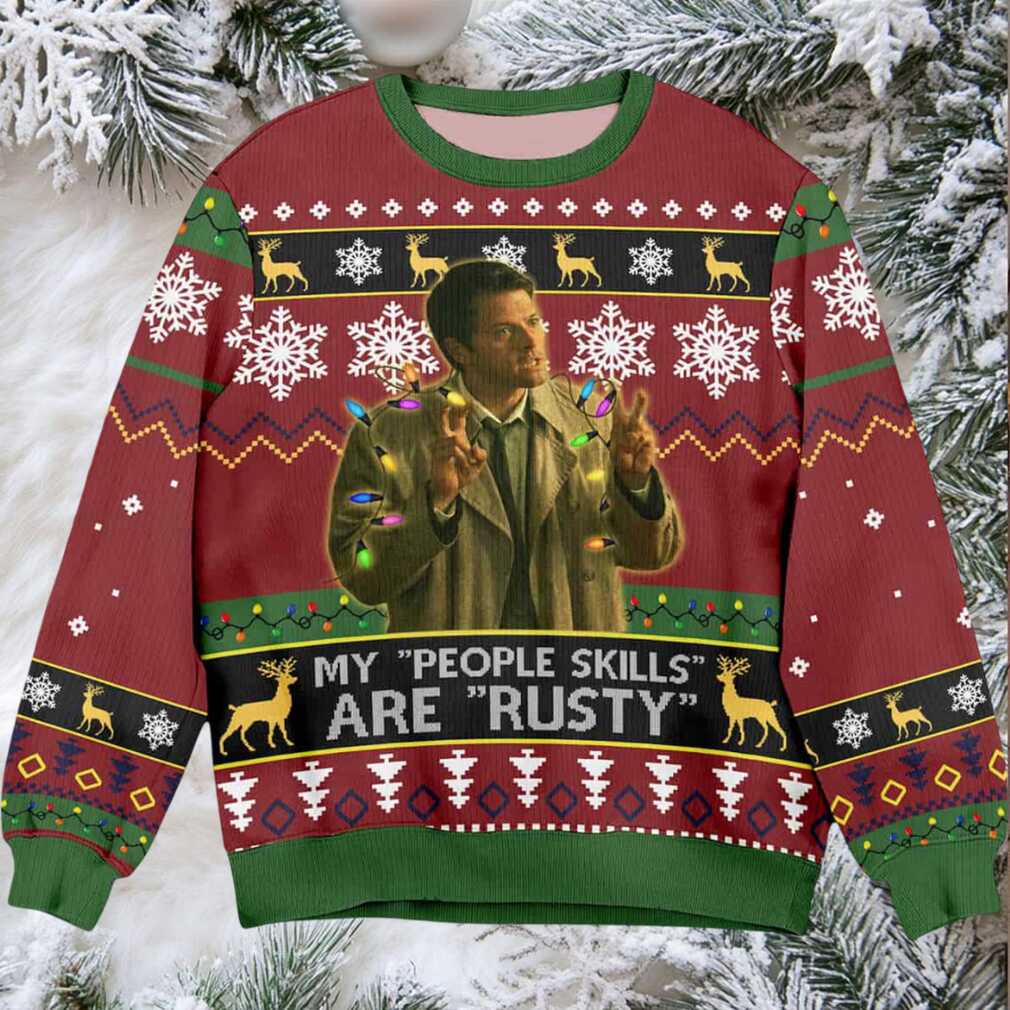 Misha Collins My People Skills Ugly Christmas Sweater