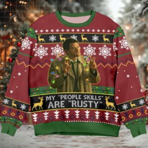 Misha Collins My People Skills Ugly Christmas Sweater