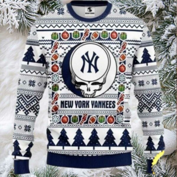 Mlb New York Yankees Ugly Christmas Sweater The Intelligence Of The Skull Unisex Sweater