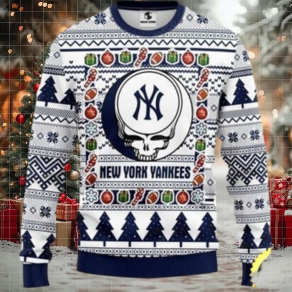 Mlb New York Yankees Ugly Christmas Sweater The Intelligence Of The Skull Unisex Sweater