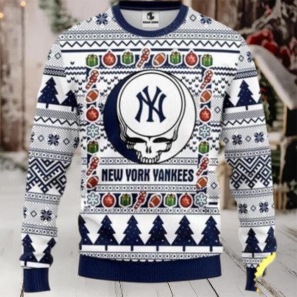 Mlb New York Yankees Ugly Christmas Sweater The Intelligence Of The Skull Unisex Sweater