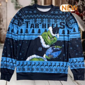 NCAA North Carolina Tar Heels Grinch Christmas Ugly Sweater