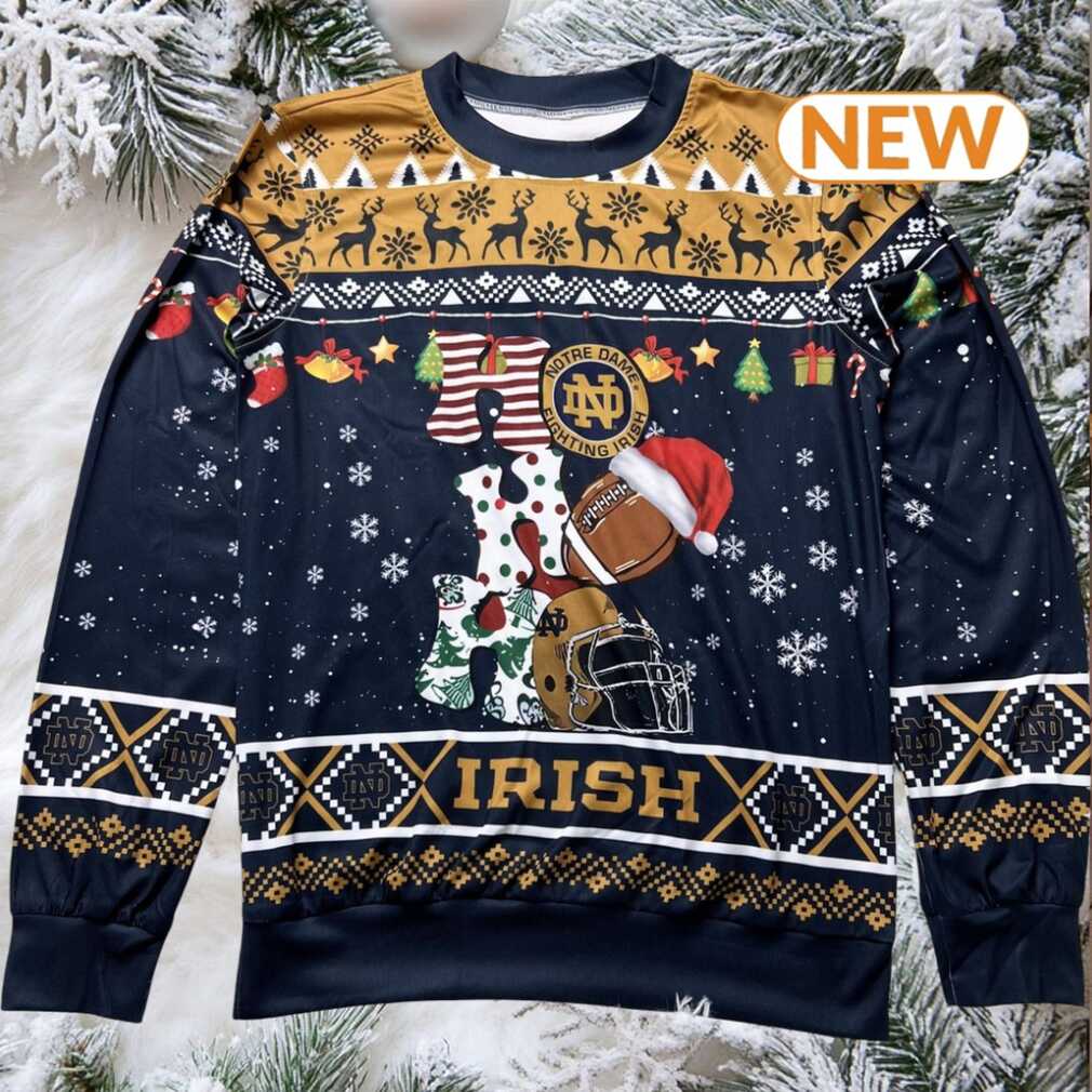 NCAA Notre Dame Fighting Irish HO HO HO Ugly Sweater