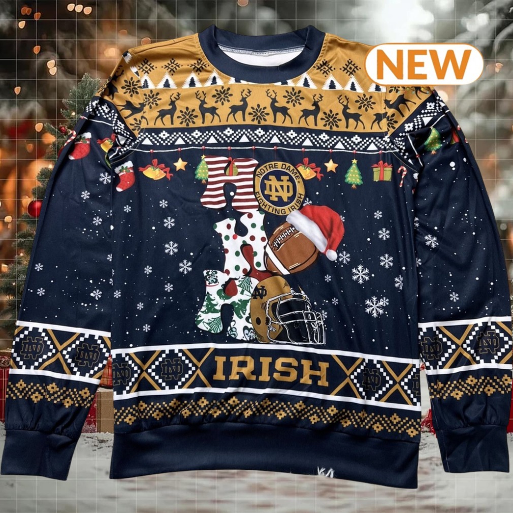 NCAA Notre Dame Fighting Irish HO HO HO Ugly Sweater