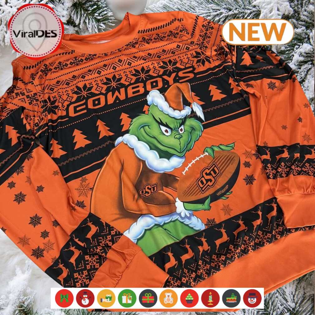 NCAA Oklahoma State Cowboys Grinch Ugly Sweater