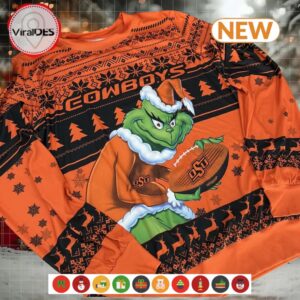NCAA Oklahoma State Cowboys Grinch Ugly Sweater