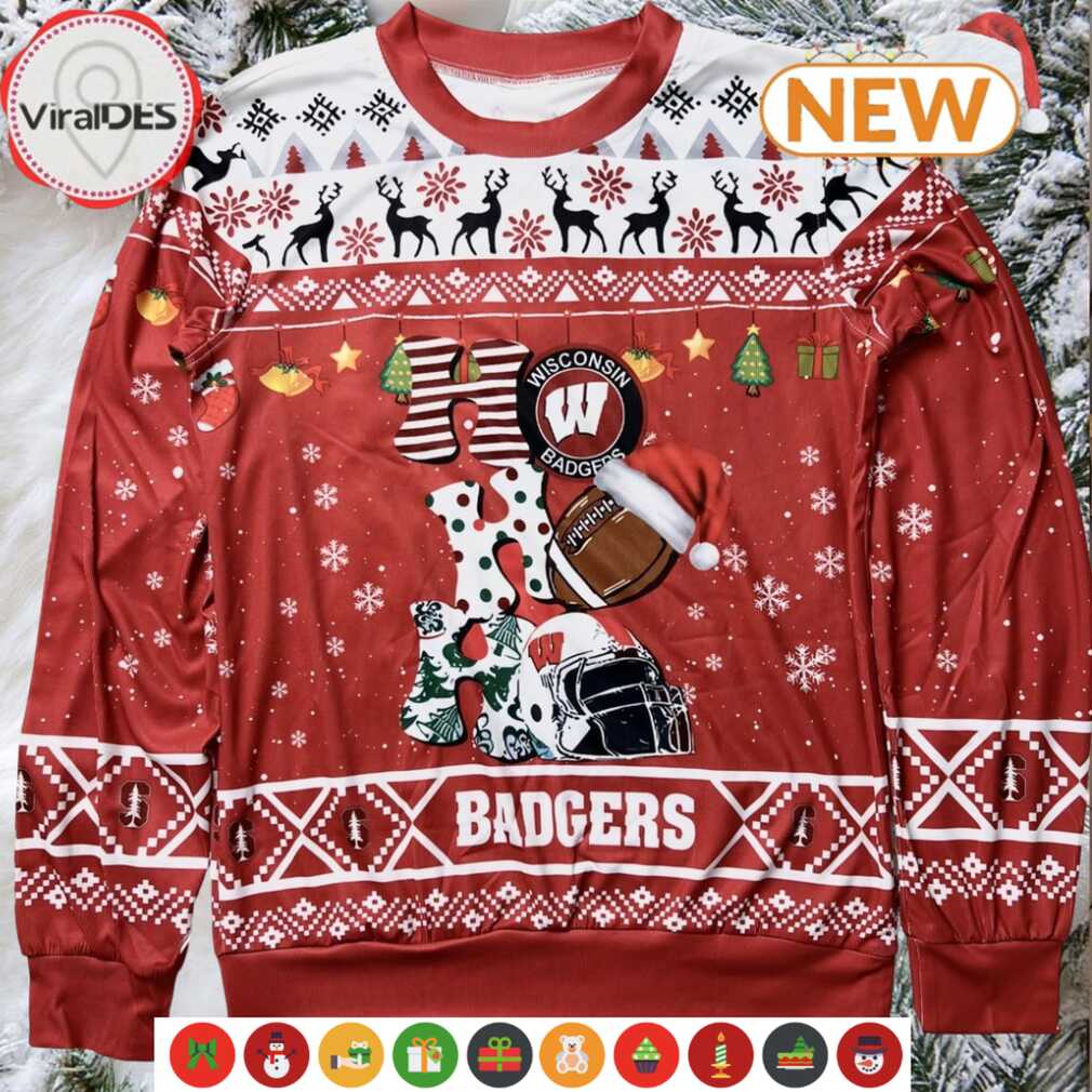 NCAA Wisconsin Badgers HO HO HO Ugly Sweater