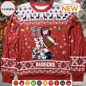 NCAA Wisconsin Badgers HO HO HO Ugly Sweater