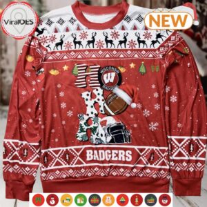 NCAA Wisconsin Badgers HO HO HO Ugly Sweater