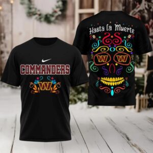 NFL Washington Commanders Day of the Dead 2 sided t shirt