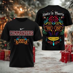 NFL Washington Commanders Day of the Dead 2 sided t shirt