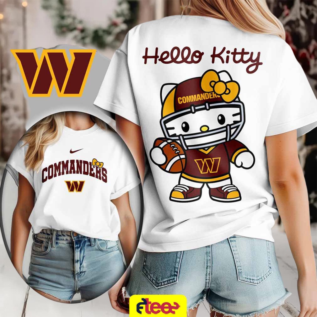 NFL Washington Commanders football x Hello Kitty 2 sided t shirt NFL Washington Commanders football x Hello Kitty 2 sided t shirt