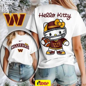 NFL Washington Commanders football x Hello Kitty 2 sided t shirt
