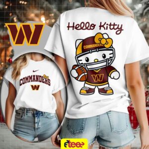 NFL Washington Commanders football x Hello Kitty 2 sided t shirt