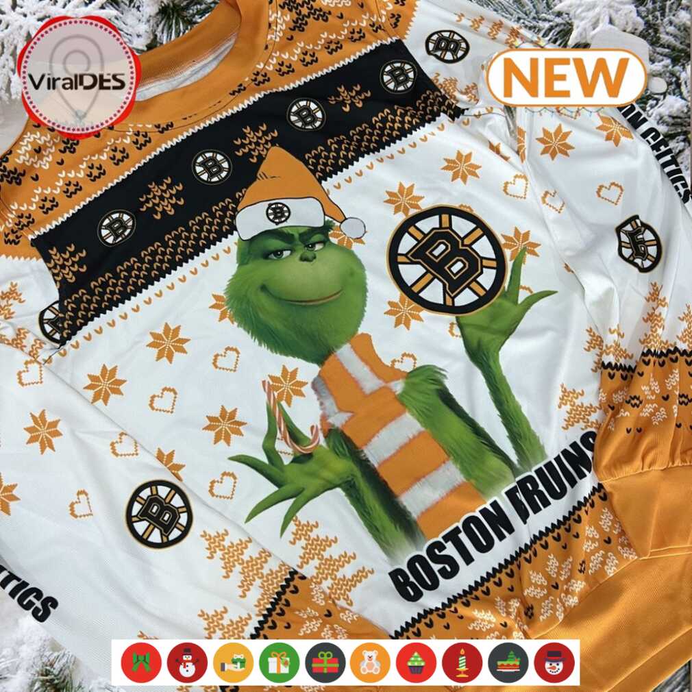 NHL Boston Bruins The Grinch Christmas Ugly Sweater