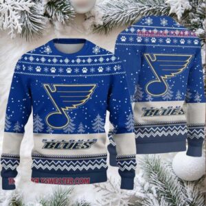 NHL St Louis Blues Big Logo Ugly Christmas Sweater